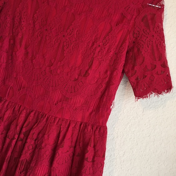 Forever 21 Red Lace Dress Size Small - Picture 2 of 3